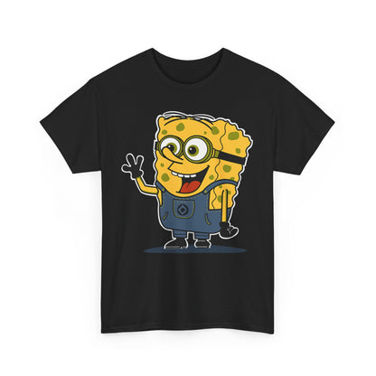 Vibrant Sponge-Minion-Bob Unisex Men´s Women´s Graphic T Shirt showcasing a playful character in blue overalls, ideal for a humorous wardrobe addition, beloved by Minions fans.
