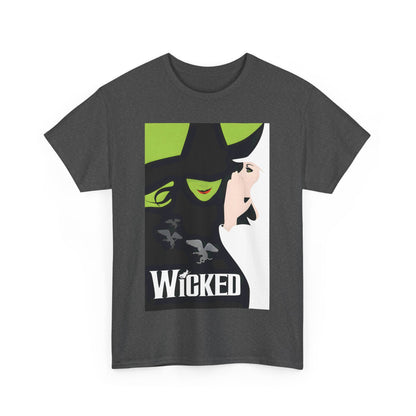 Front view of the Wicked Movie Logo Graphic Unisex T-Shirt featuring an elegant design, ideal for fashion-forward fans.