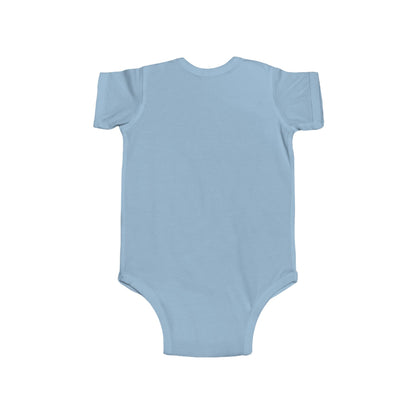 Back view of the Cute Lion Bodysuit baby romper in chic light blue, offering comfort and charm for your little one's attire.