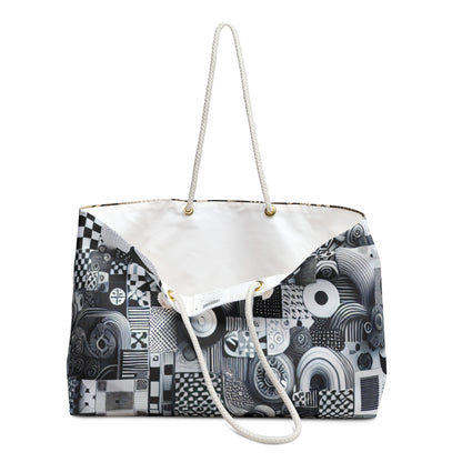 Thick, comfortable rope handles of the Valentina Belleveau Contemporary Weekender Bag by Dazzling Dreams Studio, designed for effortless and stylish carrying.