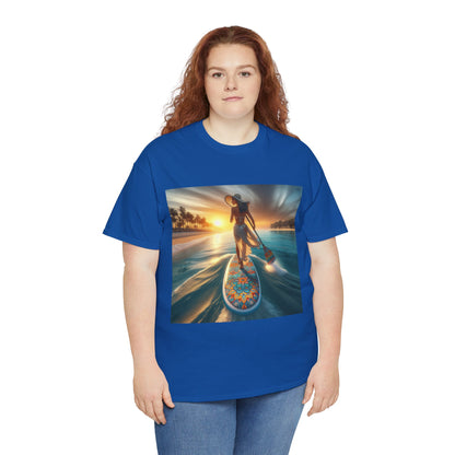 Luxury Paddle Board T-Shirt from Dazzling Dreams Studio showcasing stylish design for water enthusiasts, perfect for outdoor adventures.