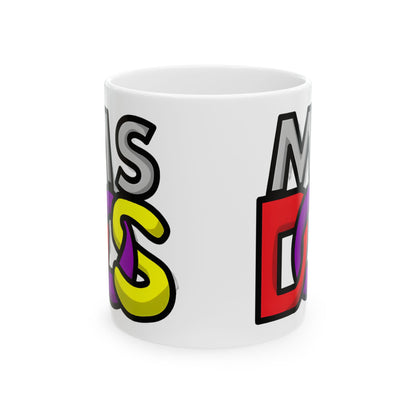 MS-DOS Logo Retro Ceramic Mug design featuring the classic MS-DOS logo, perfect for nostalgic tech enthusiasts who love vintage computing.
