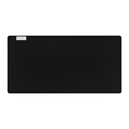 Cosmic Hieroglyphic Tranquility Mat - Desk: Elegant black mouse mat showcasing a minimalist design, perfect for enhancing any modern workspace.