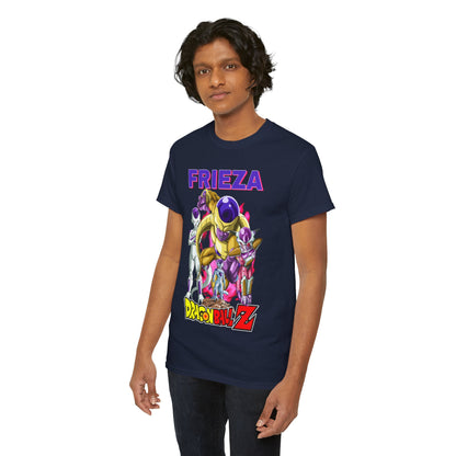 Sophisticated Dragon Ball Z Frieza T-shirt showcasing a dynamic print of Frieza in action, ideal for stylish casual outings.