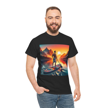Premium quality Serene Paddle Board T-Shirt from Dazzling Dreams Studio, elegantly crafted for ultimate comfort, ideal for both athletic and casual wear.