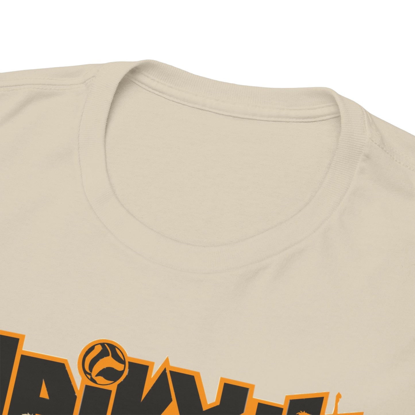 Close-up view of the soft cotton fabric of the Haikyuu!! All-Stars T-Shirt, featuring a sleek neckline and luxurious texture.