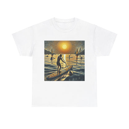 Delightful Paddleboard T-Shirt showcasing a stylish paddleboarding design, crafted by Dazzling Dreams Studio, perfect for nature lovers and water sport enthusiasts.
