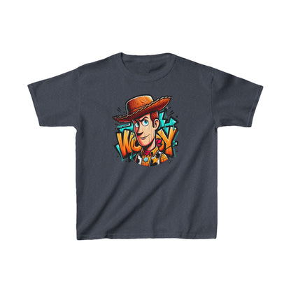 Unisex Children's Woody Toy Story Graphic Cotton Tee in dark grey featuring a stylish Woody character graphic.