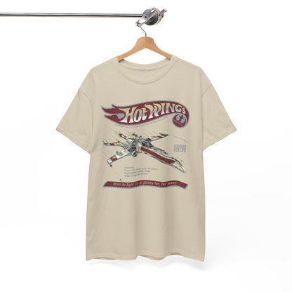 Luxurious X Wing Star Wars Unisex Mens Graphic Cotton Funny T Shirt Tee featuring Hot Wings design, showcasing bold retro starfighter graphics.