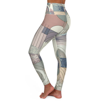 Model demonstrating the chic versatility of Abstract Pastel Leggings from Dazzling Dreams Studio, combining elegance with everyday comfort.