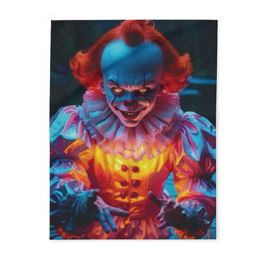 Decorative and Warm Halloween Spooky Pennywise IT Arctic Fleece Blanket 3 Sizes