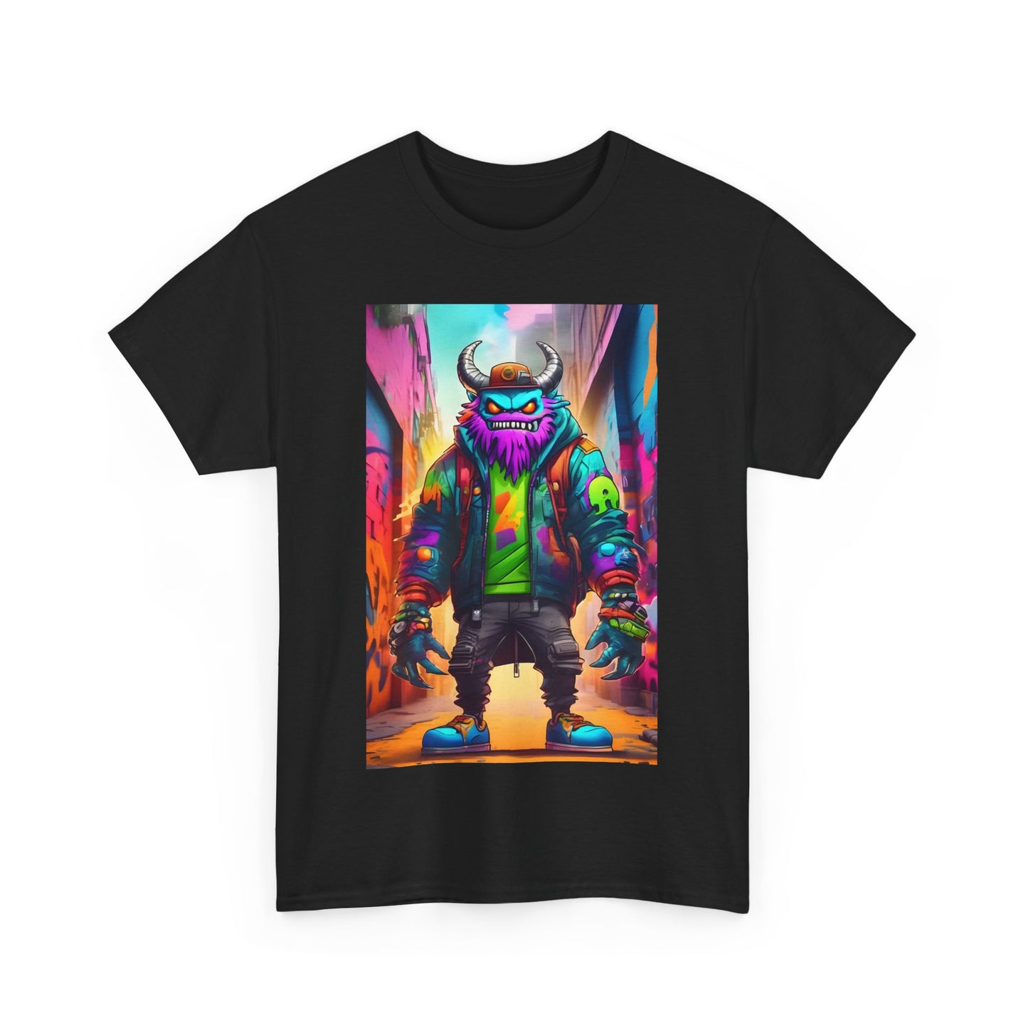 Street Monster Graphic T-Shirt, Urban Streetwear Top, Unisex Cotton