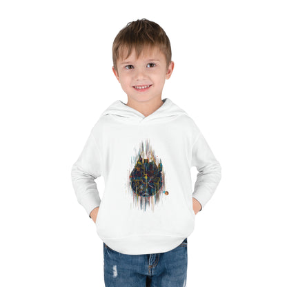 Little boy showcasing the elegant Millenium Falcon Hoodie in white, designed for ages 2-5 years, exuding comfort and trendy style.