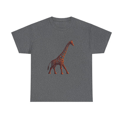 Stylish Unisex Giraffe Graphic Tee in dark grey with a captivating giraffe illustration, epitomising creativity and modern design.