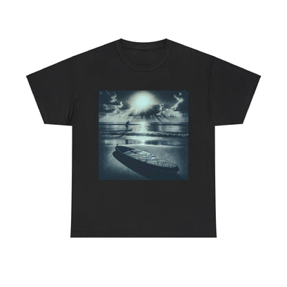 Elegant Paddle Board T-Shirt by Dazzling Dreams Studio showcasing a stunning paddleboarding scene, perfect for outdoor lovers and enthusiasts.