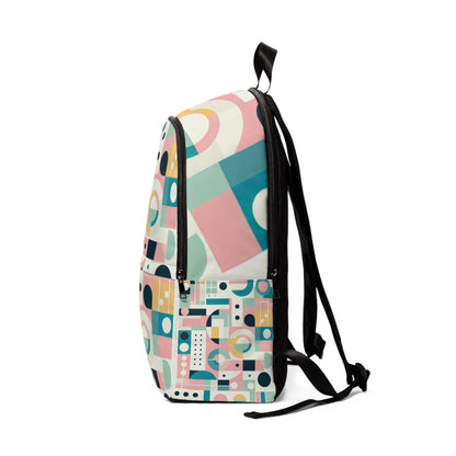 Elegant Modern Geometric Backpack by Dazzling Dreams Studio in pastel hues showcasing a chic design for urban explorers.