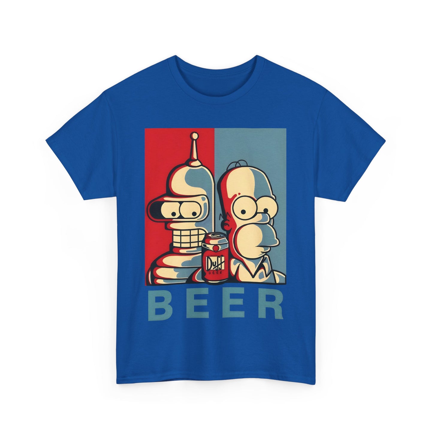 Bender and Homer Beer Poster  Graphic T-Shirt Urban Unisex Cotton Tee