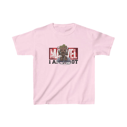 Unisex Kids Groot Movie Cotton T Shirt Tee in pastel pink, featuring a charming Groot design, perfect for stylish young adventurers.