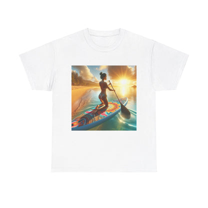 Delightful Paddleboarding T-Shirt by Dazzling Dreams Studio, showcasing a stunning paddleboarding graphic that embodies luxury and adventure for water enthusiasts.