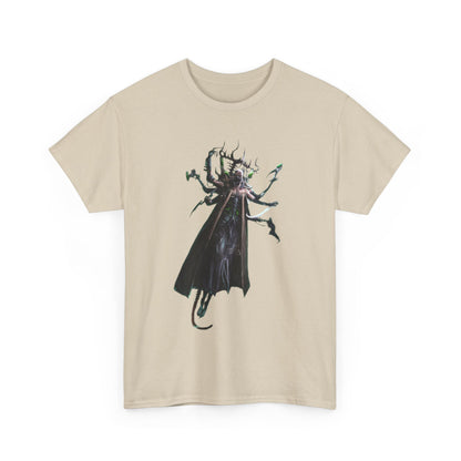 Sophisticated graphic tee designed for men and women, featuring a captivating fantasy character art in a light hue, ideal for casual or stylish occasions.