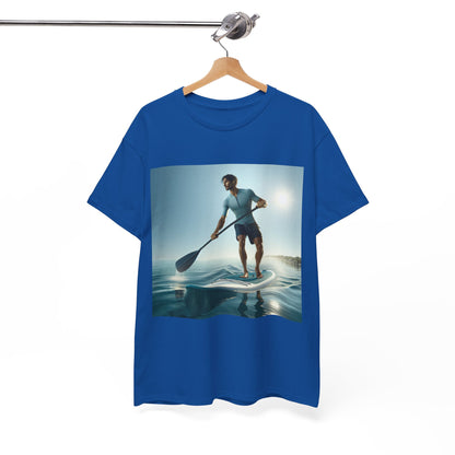 Delightfull Paddle Board Adventure T-Shirt by Dazzling Dreams Studio featuring a vibrant paddleboarding scene on a soft, breathable fabric.