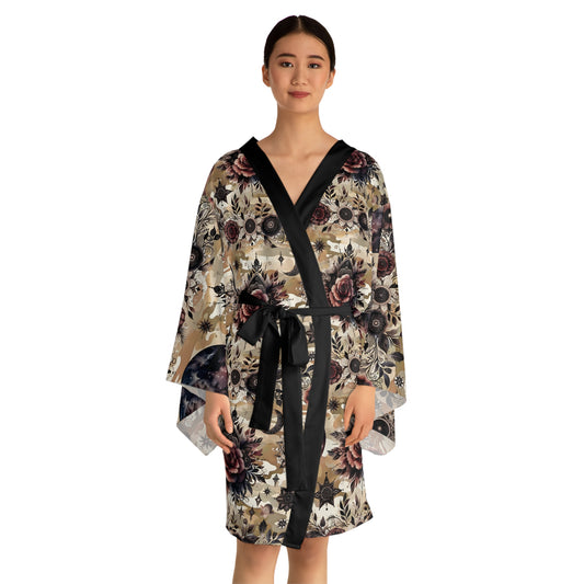 Floral Kimono Robe, Women's Robe, Designer Lounge Wear, Boho Chic Bathrobe, !!