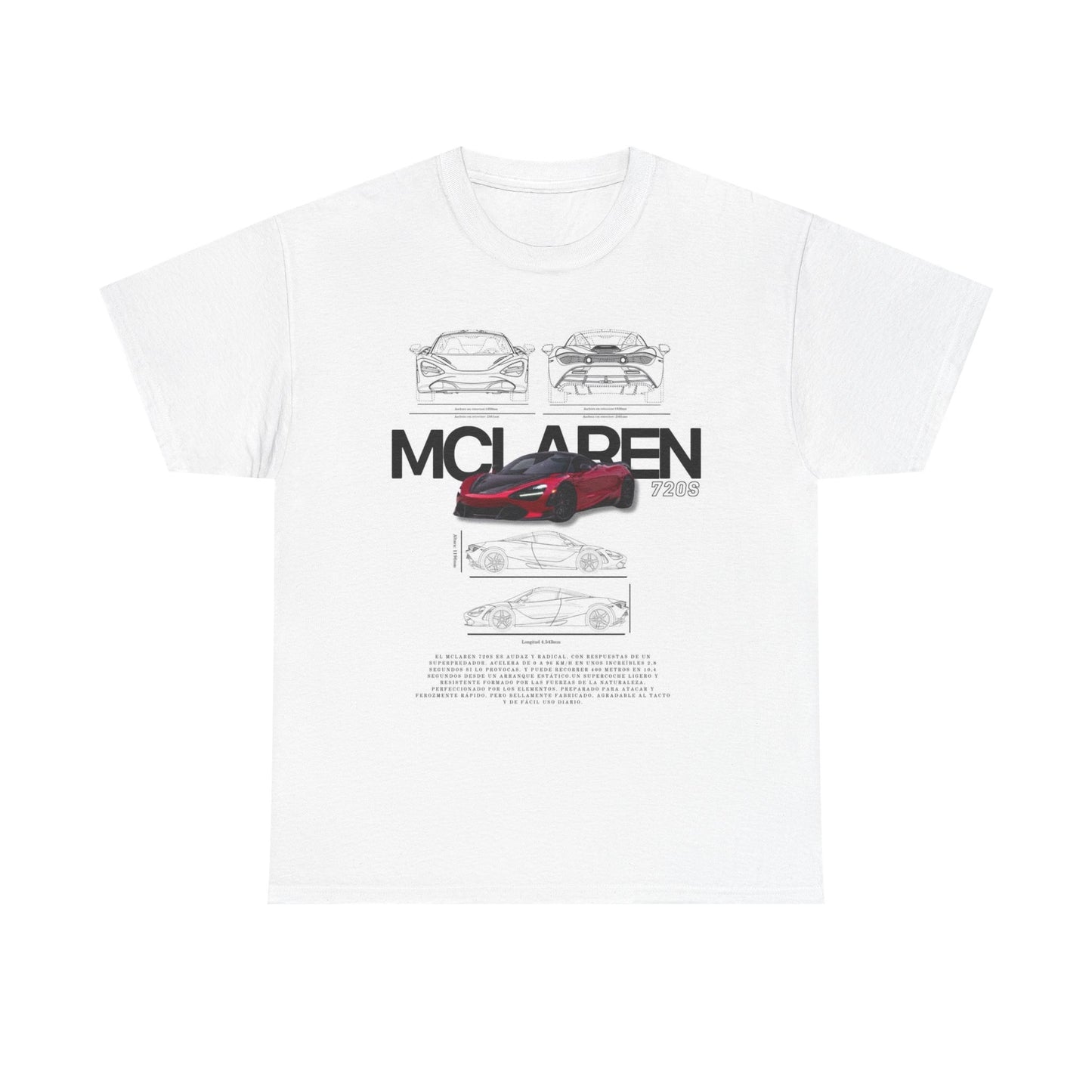 McLaren 720S T-Shirt TEE Mens: Women's Car Art, Tech Drawing, Automotive Design