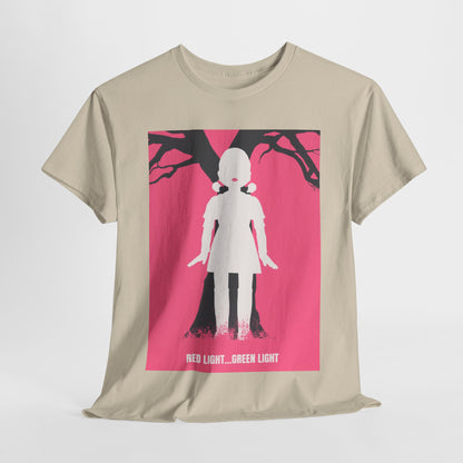 Squid Game Unisex Men´s Women´s Graphic Cotton Funny T Shirt featuring 'Red Light... Green Light' design, a stylish homage to the hit Netflix series, perfect for making a bold fashion statement.