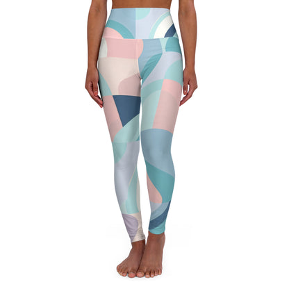 Dazzling Dreams Studio Modern Elegance Pastel Leggings showcasing a trendy geometric design in soft pastel colours, ideal for stylish comfort and aesthetic appeal.