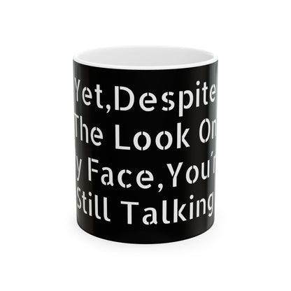 Cheeky Inappropriate Slogan Ceramic Mug featuring a humorous quote, perfect for coffee lovers who appreciate wit, ideal for gifts and office use.