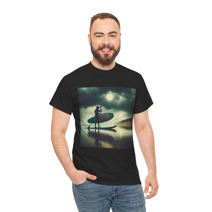 Stylish and comfortable Delightfull Paddle Board T-Shirt featuring a stunning paddleboarding scene, designed by Dazzling Dreams Studio.