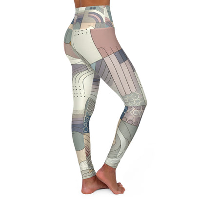 Trendy outfit featuring Dazzling Dreams Studio's Abstract Pastel Leggings, emphasizing bold elements and sophisticated pastel hues.