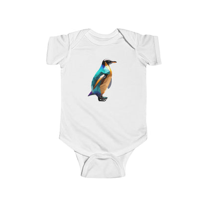Cute Penguin Bodysuit featuring a geometric penguin design, perfect for stylish infants in luxurious baby clothes.