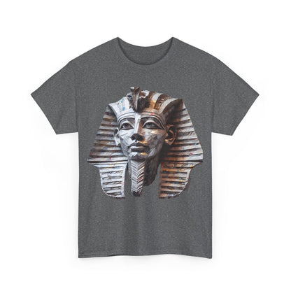 Pharaoh’s Gaze Unisex Graphic Tee - Luxurious Cotton T-Shirt featuring an artistic Egyptian design of a pharaoh's head, adding a stylish statement to your wardrobe.
