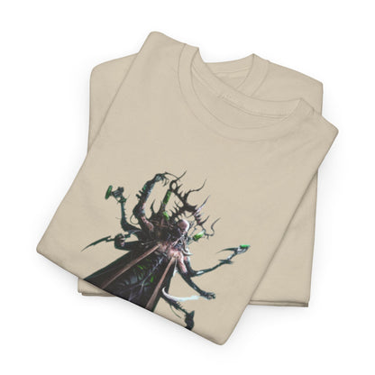 Luxurious t-shirt stack displaying a unique fantasy creature design, perfect for fashion enthusiasts who appreciate artistry and humor in their wardrobe.