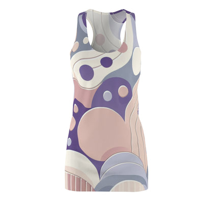 Astrid Valentin Pastel Dress by Dazzling Dreams Studio featuring a feminine chic design in pale purple adorned with playful globular patterns.