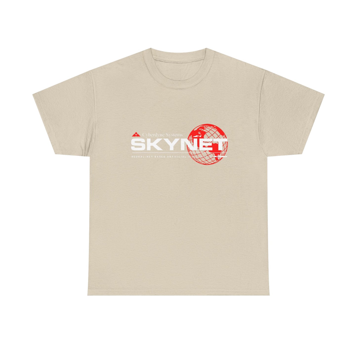 Funny Skynet Terminator Graphic Cotton Tee Shirt featuring the iconic Skynet logo for the ultimate geek style.