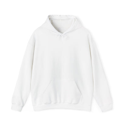 Pristine white hoodie with a minimalist design, equipped with a generous front pocket and drawstring hood, ideal for upscale casual wear.