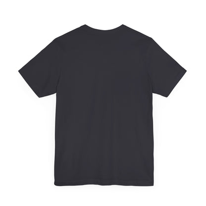 The back view of the Premium Unisex Jersey T-Shirt in black, highlighting its clean lines and quality fabric composition, crafted from soft 100% cotton.