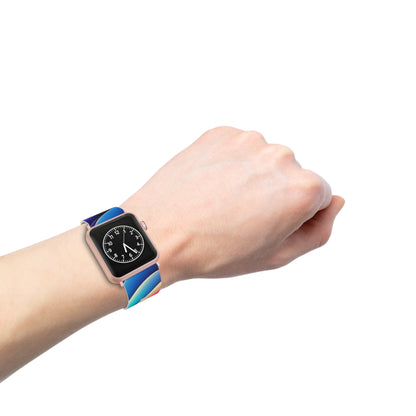 Close-up of the luxurious DesignVistaCastle Neon Apple Watch Band revealing exquisite detail in neon patterns by Dazzling Dreams Studio.