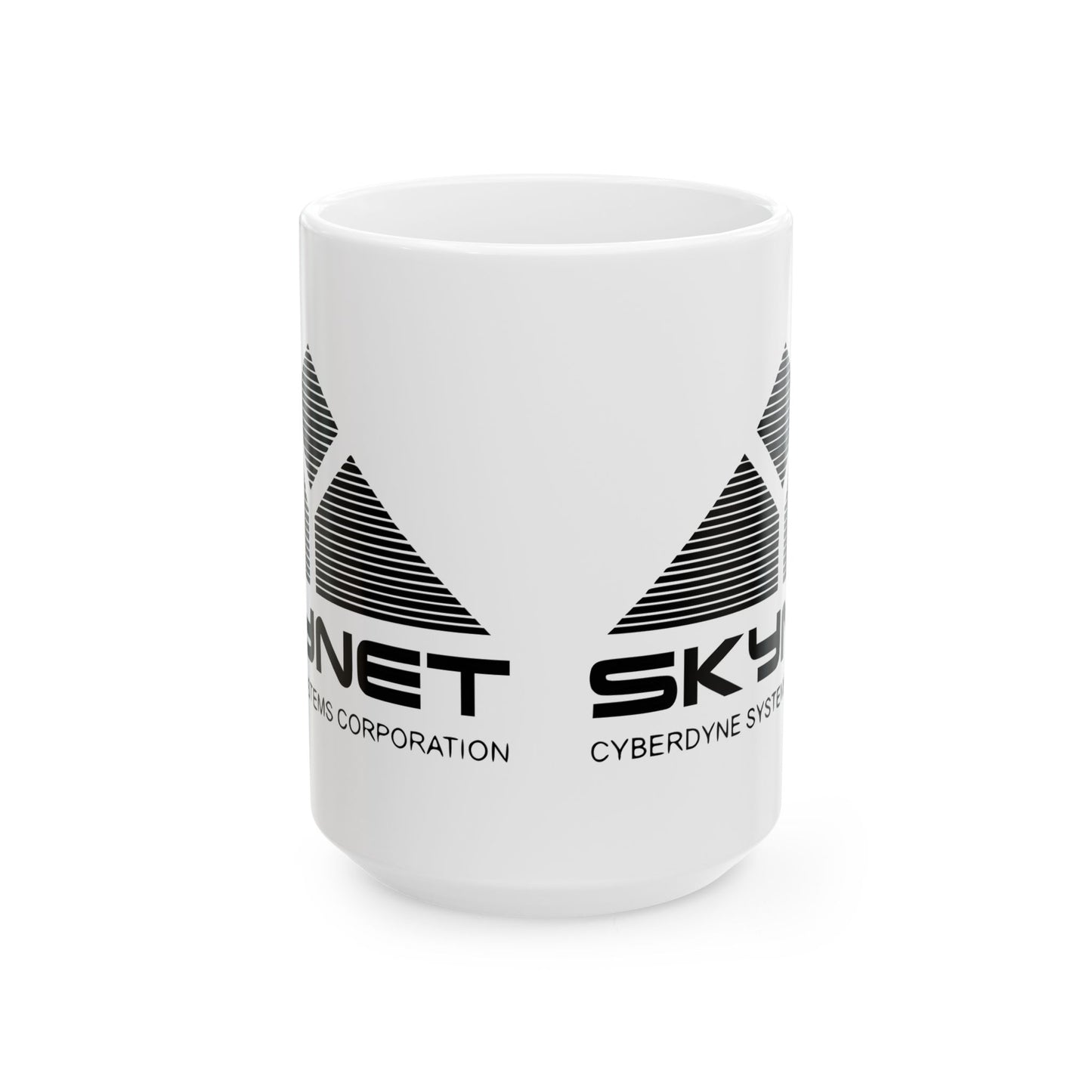 Skynet Cyberdyne Systems Logo Terminator Retro Image Ceramic Mug - The mug that fuels your morning with dystopian energy, perfect for coffee lovers who are plotting against machines at the office!
