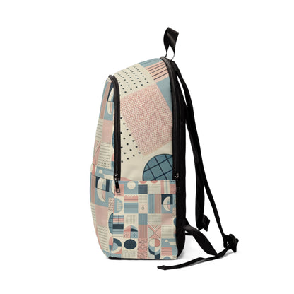 Dazzling Dreams Studio modern pastel geometric backpack displayed outdoors, embodying elegance and practicality for an active lifestyle.