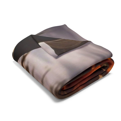 The Decorative and Warm Halloween Spooky Arctic Fleece Blanket, neatly folded to showcase its premium quality and vibrant Halloween visuals, perfect for gifting and adding a touch of elegance to any festive occasion.