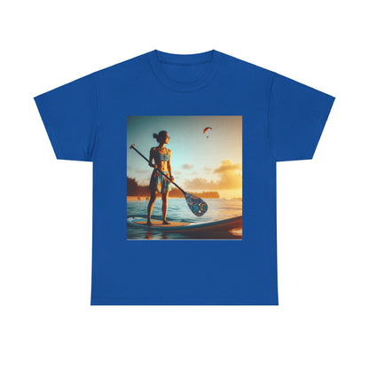 Exceptional quality Delightfull Paddle Board Scene T-Shirt, ideal for casual wear or beach outings, by Dazzling Dreams Studio.