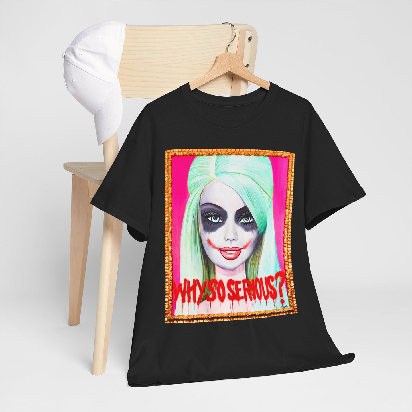 Why So Serious Joker Barbie Women's Graphic T-Shirt - Trendy Pop Art Design Tee