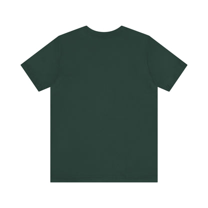 Back view of the elegant Sabrina Carpenter Inspired Unisex Short Sleeve Tee in a dark green hue. An essential addition for discerning fashion lovers, highlighting quality and design.