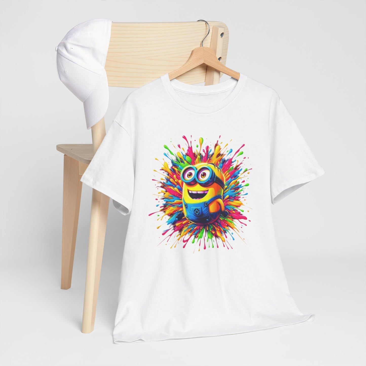 Funny T-Shirt Men's Minion Paint Splash Graphic Tee Artistic Unisex TEE Women´s