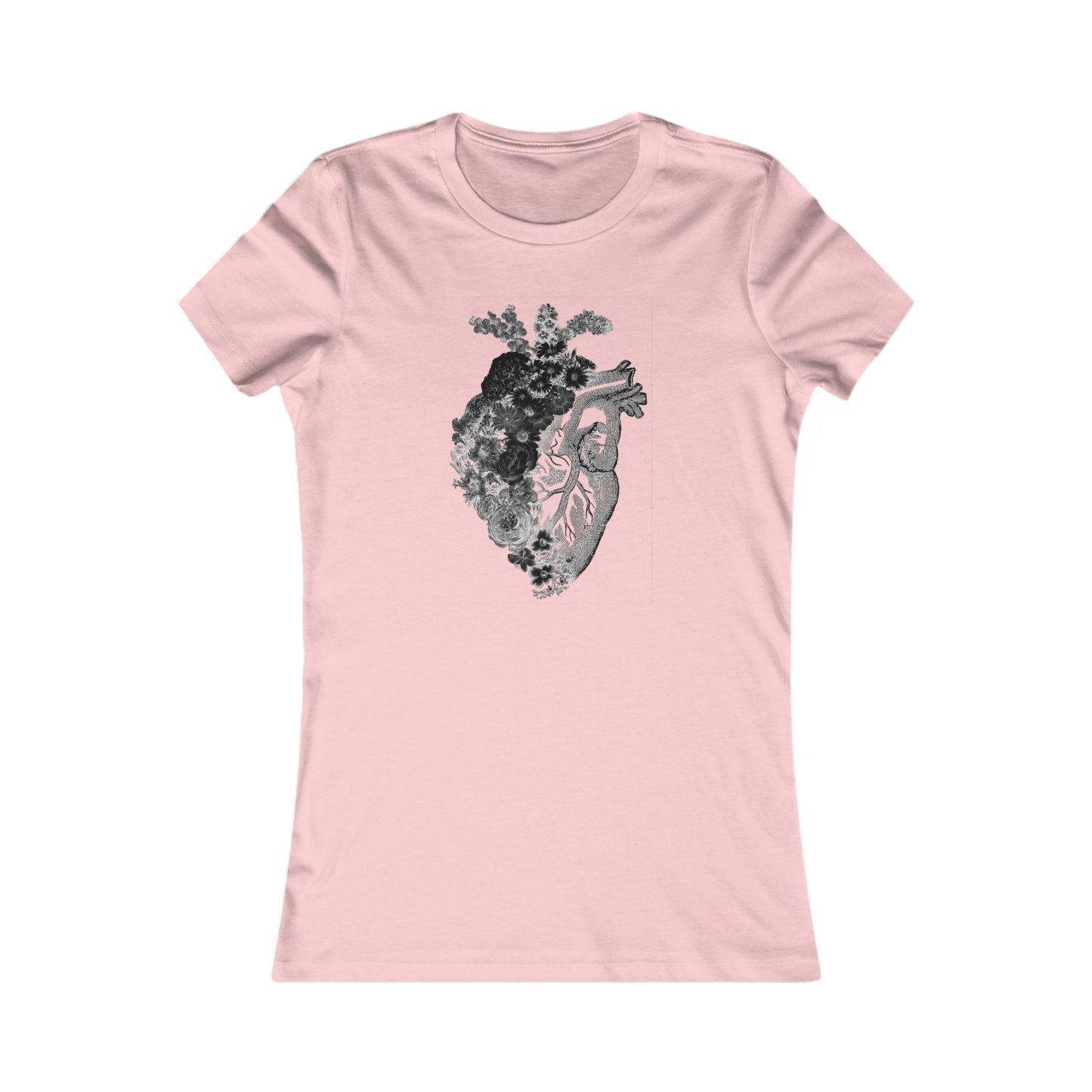 Floral Heart Sexy  Women's Graphic Cotton Funny T Shirt Tee.