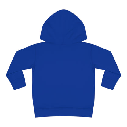 Back view of a Kids Unisex Iron Man in Flight Hoodie in a striking royal blue colour, designed for young adventurers aged 2 to 5 years.