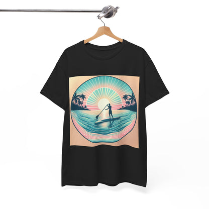 Delightfull Paddle Board T-Shirt designed by Dazzling Dreams Studio, showcasing a stunning paddleboarding graphic that captures the essence of adventure and nature, perfect for water sports enthusiasts.